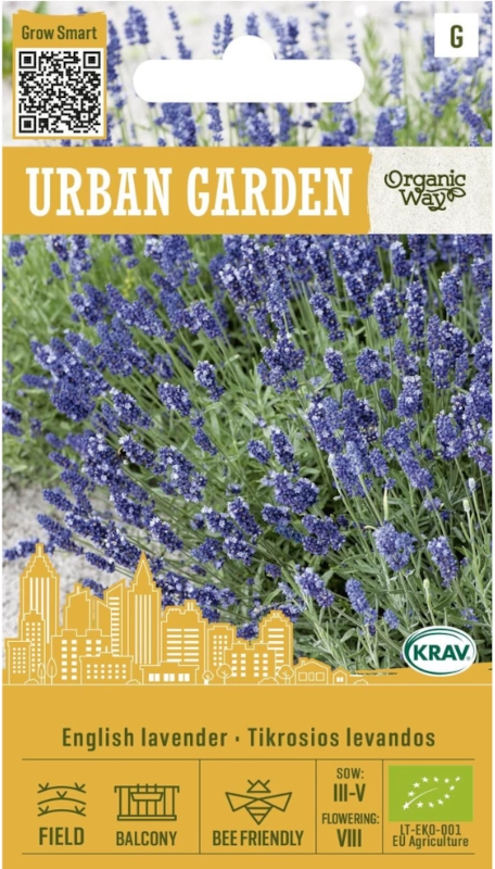 Lawenda wąskolistna English Lavender bardzo aromatyczna odmiana nasiona ekologiczne 0,4g Organic Way sklep rajogrodnika